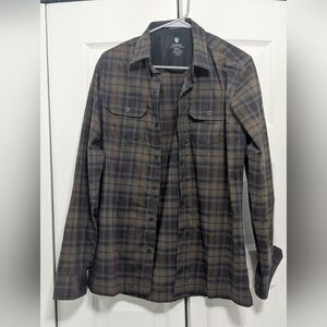Kuhl Men's Brown Plaid Casual Button Down Shirt